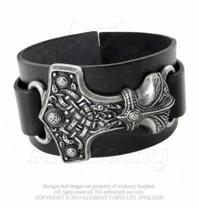 A98 - Pulsera Cuero - `Thunderhammer ´