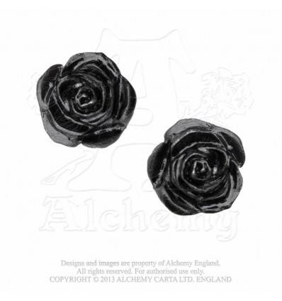 E339 - Black Rose Studs