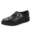 T.U.K. Shoes Black Leather Monk Buckle Pointed Creeper