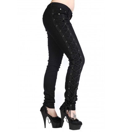 BLACK RED CHECK PLUS SIZE SKINNY JEANS