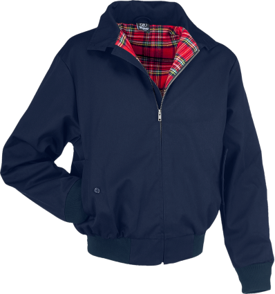 Chaqueta hombre `Harrington´ clásica azul marino y esocés