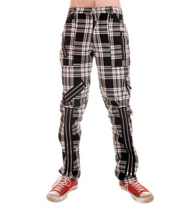 Red Zip Bondage Tartan Pants - Light