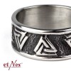etNox - stainless steel ring "Meander Crystal"