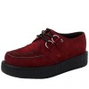 T.U.K. Shoes Viva Low Sole Creeper Bordeux Suede With Black Interlace