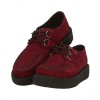 T.U.K. Shoes Viva Low Sole Creeper Bordeux Suede With Black Interlace