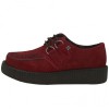 T.U.K. Shoes Viva Low Sole Creeper Bordeux Suede With Black Interlace