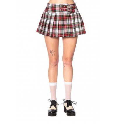 RED TARTAN MINI SKIRT