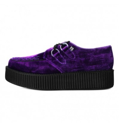 Creepers bajas suela VIVA Terciopelo Morado - Vegana