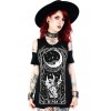 Black women`s gothic T-shirt cold shoulder We are the kids