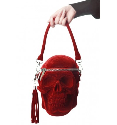 Bolso CALAVERA  terciopelo rojo sangre, Killstar