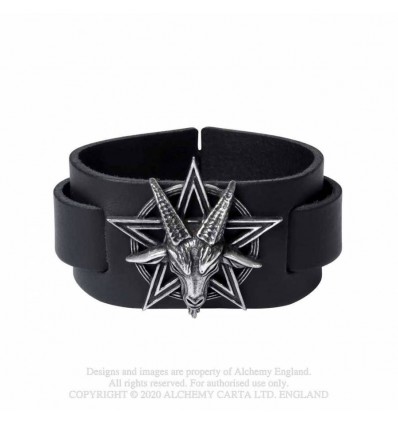 Baphomet Leather Wriststraps