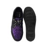 T.U.K. Shoes Black Canvas & Purple Leopard Vegan Fur Creeper Sneaker
