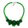 Skull Collection Necklace Green Glitter