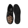 T.U.K. Black Suede And Leopard Viva Flex Ultra Low Sole Creeper