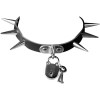 1 ROW CONICAL LEATHER NECKBAND / LEATHER CHOCKER - BLACK