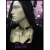 1 ROW CONICAL LEATHER NECKBAND / LEATHER CHOCKER - BLACK