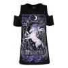 Camiseta mujer `MAGICAL UNICORN GRAY´ hombros caídos