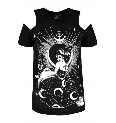 Camiseta mujer `WITCH NOX´ hombros caídos