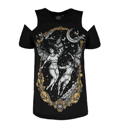 Camiseta mujer `Hechicera COVEN ´ hombros caídos