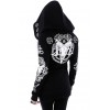 EYELETS HOODIE" Black jumper with O-rings, oversized hood