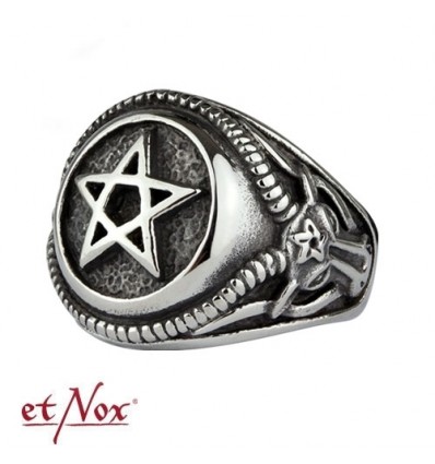 etNox-ring "Big Pentagram" stainless steel