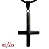 etNox - pendant "Black Cross" upside down, stainless steel, black