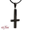 etNox - pendant "Black Cross" upside down, stainless steel, black