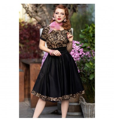 Darlene Swing Dress In Leopard Print