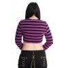 Crop top rayas rojas y negras con cortes