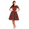 Vestido swing Darlene Rockabilly en negro y leopardo