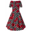 Darlene 50's Style Swing Dress in Rose Polka Dot