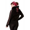 RED TARTAN CORSET BLACK HOODIE