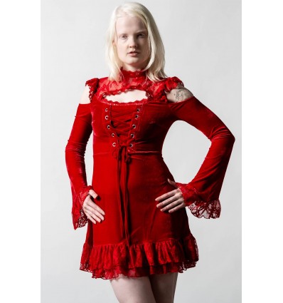 Blood Vow Lace Dress [SCARLET]