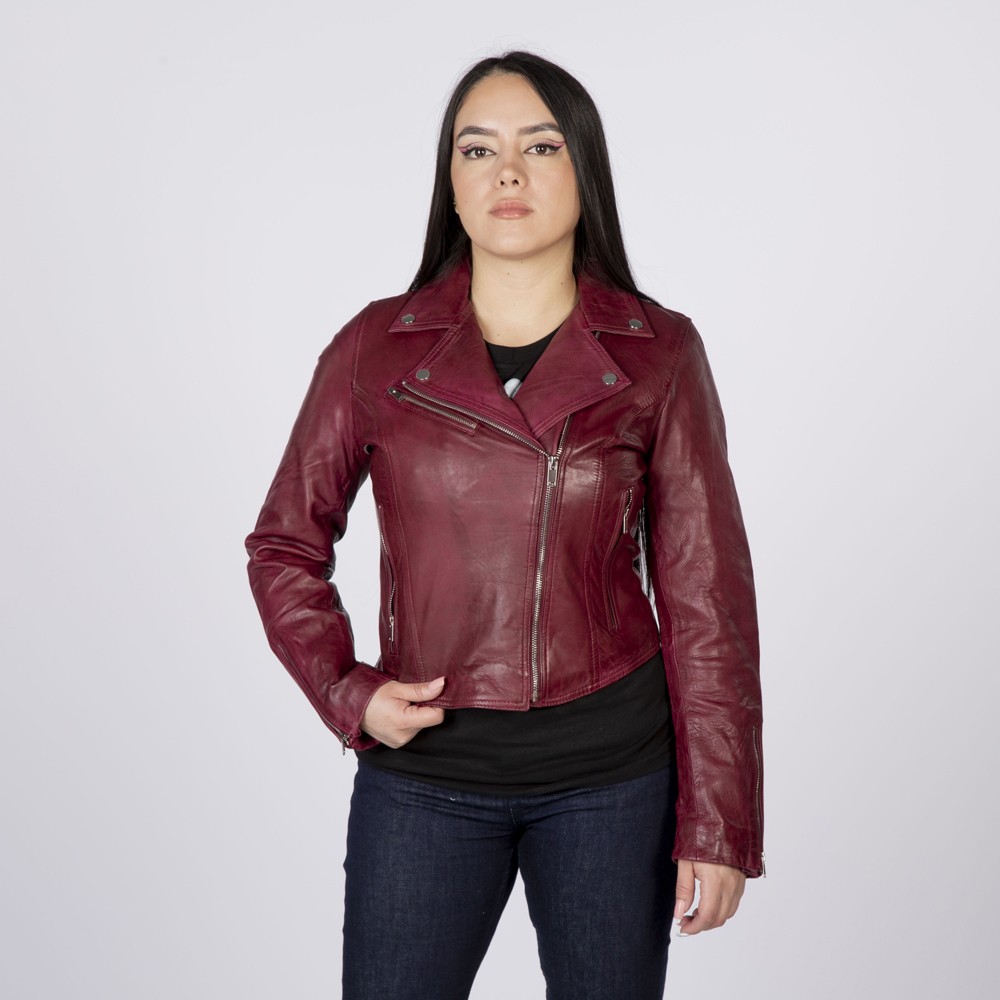 Chaqueta mujer `Harrington´ clásica negra y esocés - Gothic-Zone