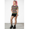 Top corto canalé multicolor `Blair Rainbow Top´, Killstar