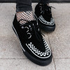 Talla 45: A9182 - Creeper Sneaker VLK - Ante Negro y Blanco 2 Anillas