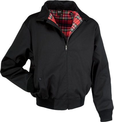 Chaqueta hombre estilo `Harrington´ clásica negra y esocés