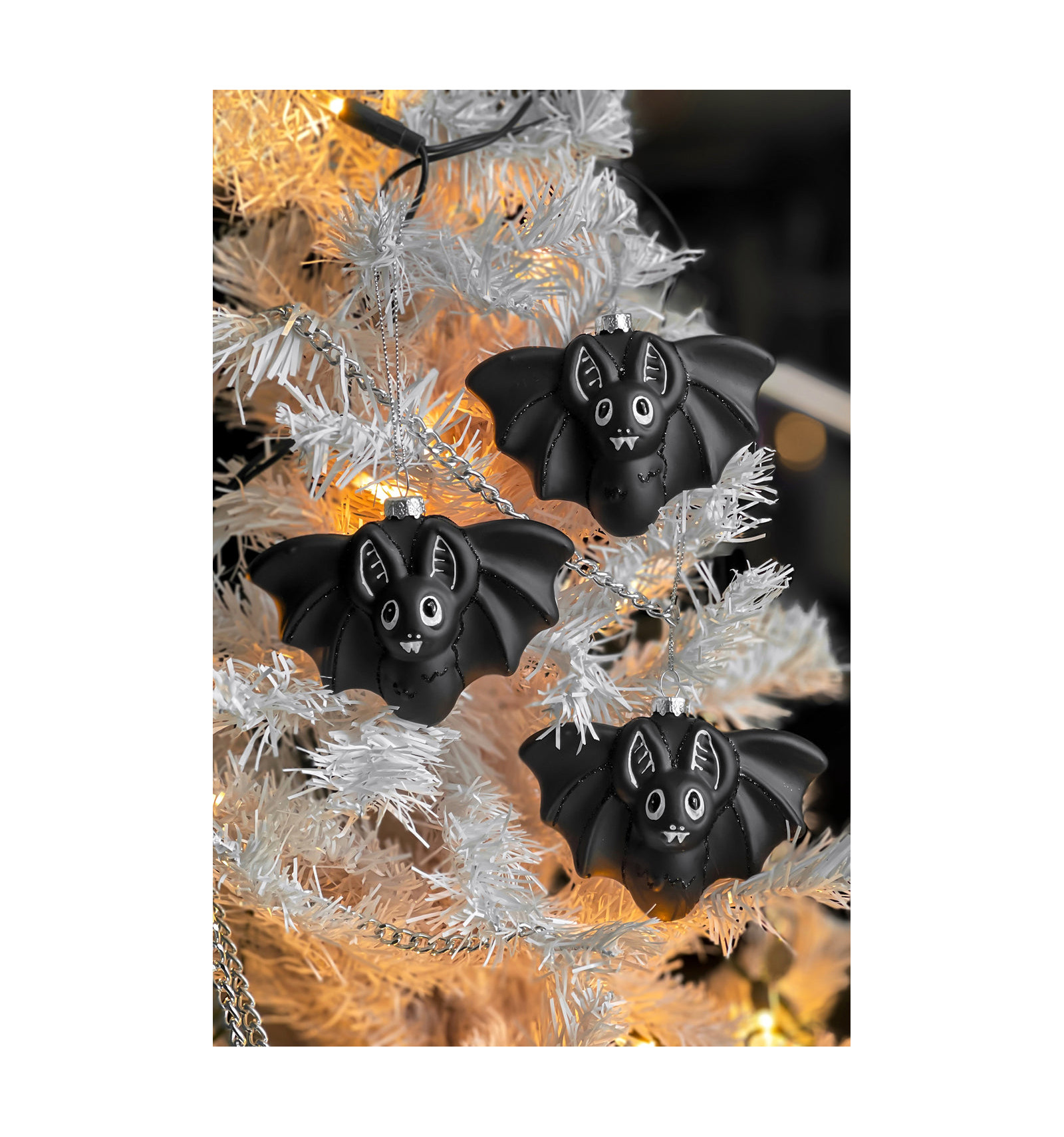 Adornos árbol navidad `NOCTY GLASS ORNAMENT´ (caja de 3) - Gothic-Zone