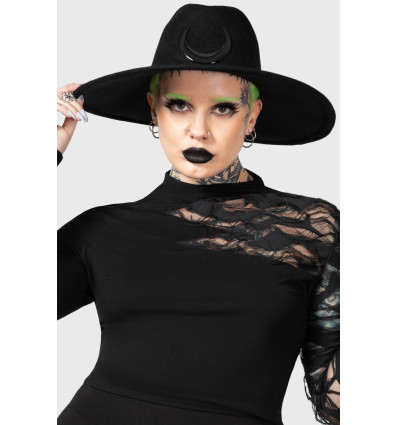 Sombrero Bruja `CRESCENT´ con luna negra, Killstar