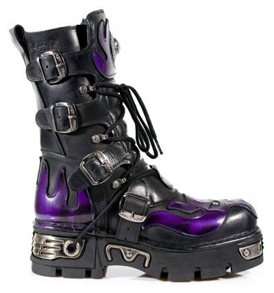 107-S4 Botas METALLIC New Rock (llama morada)