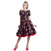 Vestido rockabilly calaveras y rosas