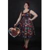 Amanda Scoop Neck Swing Dress in Heart and Roses Print