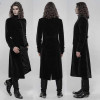 Classic Gothic style men`s long black velvet coat by Punk Rave