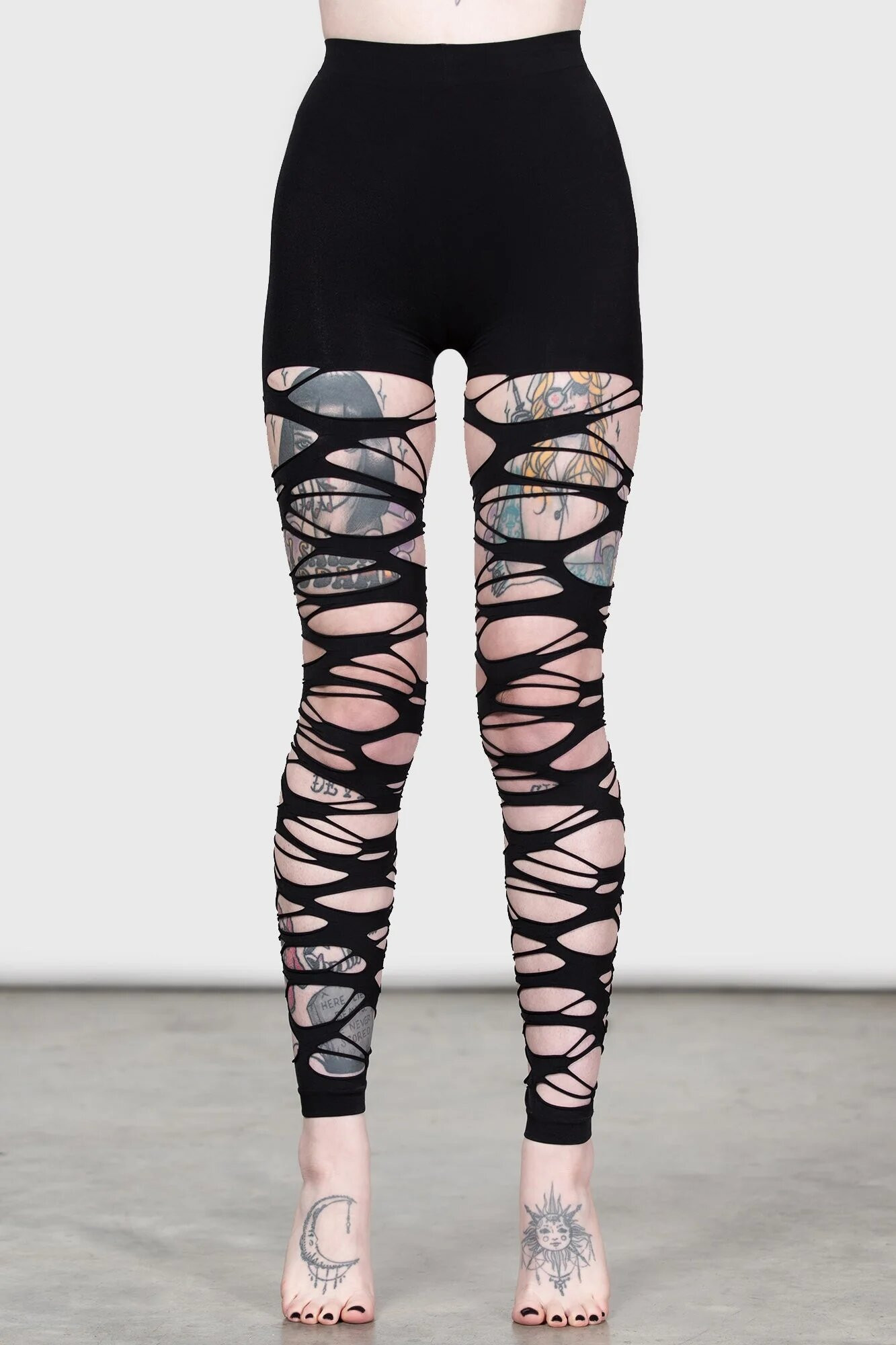Carved Up Slashed Tights - Gothic-Zone