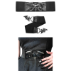 ELASTIC WAIST BELT BAT BLACK