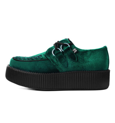 Creepers bajas suela VIVA Terciopelo Verde - Vegana