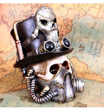 Breathe Easy 19.5cm Steampunk Breathe Easy Venetian Mask Skull Ornament