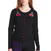 Talla XL: Cardigan negro con bordados POISON RIP