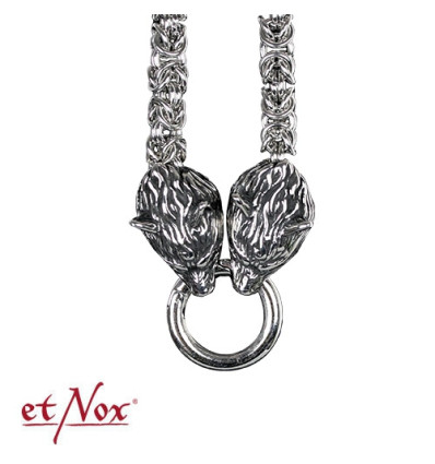 etNox - stainless steel chain with celtic wolf heads