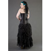 Victorian long gothic skirt in black cotton & black lace overlay